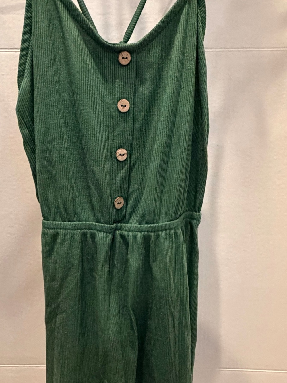 Green Button-Front romper